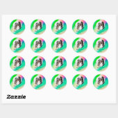Sticker Rond simple cercle minimal photo collage texte ajouter  (Feuille)