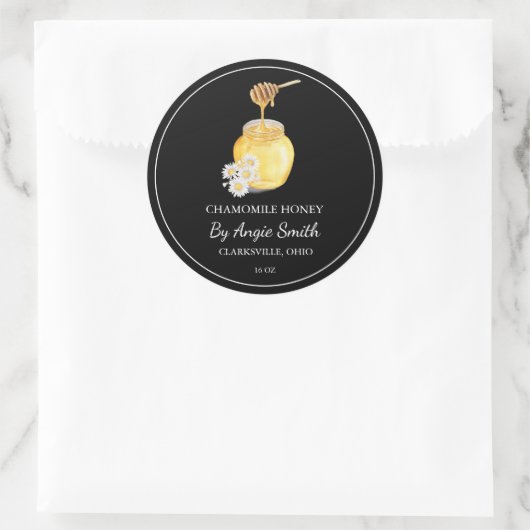 Sticker Rond Simple Chamomile Infused Honey Label (Sac)