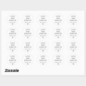 Sticker Rond Simple classique AMOUR DONUTS Coeur Mariage Faveur (Feuille)