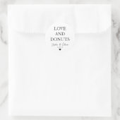 Sticker Rond Simple classique AMOUR DONUTS Coeur Mariage Faveur (Sac)