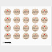 Sticker rond simple classique fait à la main avec (Feuille)
