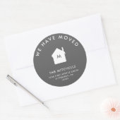 Sticker Rond Simple classique gris et Maison Blanche | Nouvelle (Enveloppe)