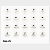 Sticker Rond Simple Classique Noir et Blanc Graduation Favorise (Feuille)