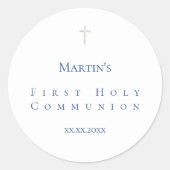 Sticker Rond simple classique Première sainte communion (Devant)