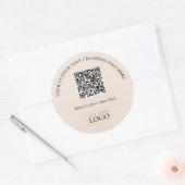 Sticker Rond Simple Code QR de logo d'entreprise beige promotio (Enveloppe)