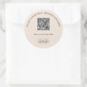 Sticker Rond Simple Code QR de logo d'entreprise beige promotio (Sac)