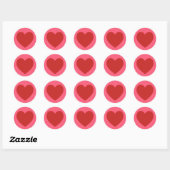 Sticker Rond Simple coeur rouge (Feuille)