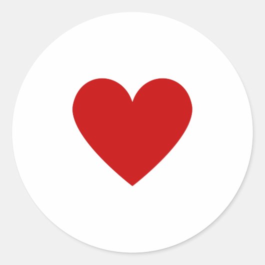 Sticker Rond Simple Coeur Rouge Amour Moderne Minimal Chic (Devant)