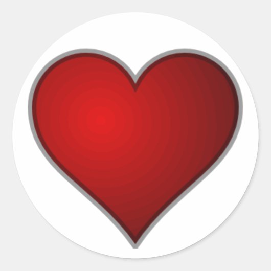 Sticker Rond Simple coeur rouge clair (Devant)
