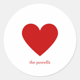 Sticker Rond Simple Coeur Rouge classique amour minimaliste chi