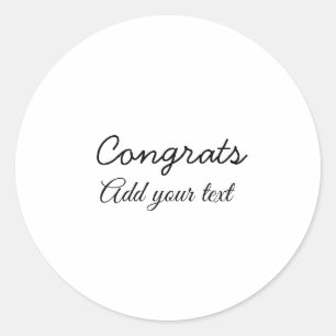 Sticker Rond Simple congratulation graduation add your