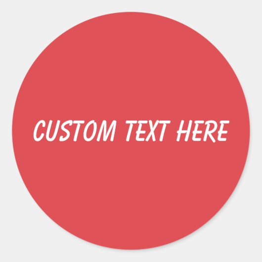 Sticker Rond Simple Coquelicot rouge uni (Devant)