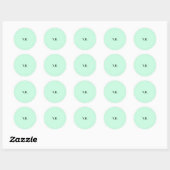 Sticker Rond Simple couleur unie ajouter nom texte monogramme (Feuille)