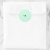 Sticker Rond Simple couleur unie ajouter nom texte monogramme (Sac)
