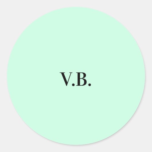 Sticker Rond Simple couleur unie ajouter nom texte monogramme (Devant)