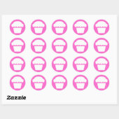 Sticker Rond simple cupcake (Feuille)