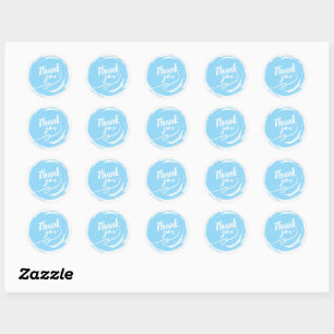 Sticker Rond Simple Cursive Merci Bleu