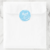 Sticker Rond Simple Cursive Merci Bleu (Sac)