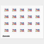 Sticker Rond Simple Custom Logo and Text Business (Feuille)