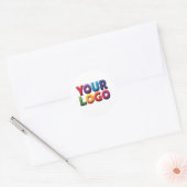 Sticker Rond Simple Custom Logo and Text Business (Enveloppe)