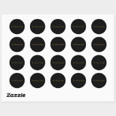 Sticker Rond Simple Customizable Gold & Black Text Design  (Feuille)