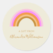 Sticker Rond Simple Cute Retro Rainbow Cadeau Personnalisé De (Devant)