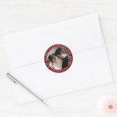 Sticker Rond Simple Dark Red Photo Saint Valentin (Enveloppe)