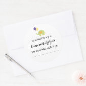 Sticker Rond Simple de la bibliothèque de plaques avec éléphant (Enveloppe)