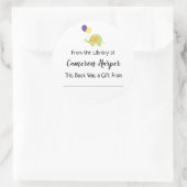 Sticker Rond Simple de la bibliothèque de plaques avec éléphant (Sac)