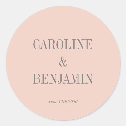 Sticker Rond Simple Design élégant élégant Blush Grey Personnal (Devant)