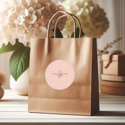 Sticker Rond Simple dîner de répétition floral aquarelle corail