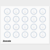 Sticker Rond Simple Dusty Bleu En vichy Garçons Baby shower Fav (Feuille)