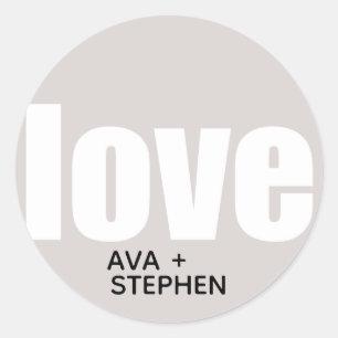 Sticker Rond Simple Dusty Pink Love Mariage