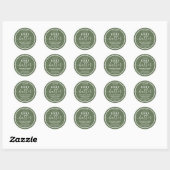 Sticker Rond Simple écriture moderne corps beurre olive (Feuille)