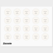 Sticker Rond Simple Élégance Mariage Élégant (Feuille)