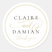 Sticker Rond Simple élégance romantique script mariage Favorise (Devant)