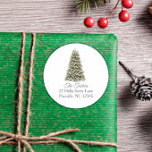 Sticker Rond Simple élégant Arbre de Noël Adresse de retour
