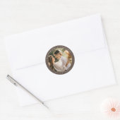 Sticker Rond Simple Elegant Beige Brown Neutre Mariage Photo (Enveloppe)