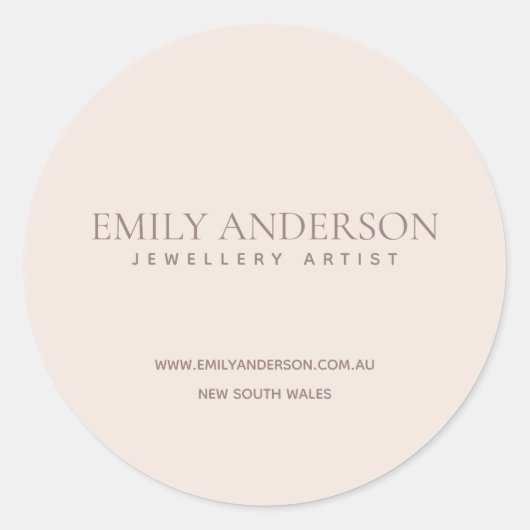 STICKER ROND SIMPLE ÉLÉGANT BLUSH ROSE MINIMAL ARTY AFFAIRES (Devant)