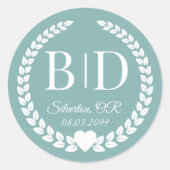 Sticker Rond Simple Elegant Bride and Groom Monogram (Devant)