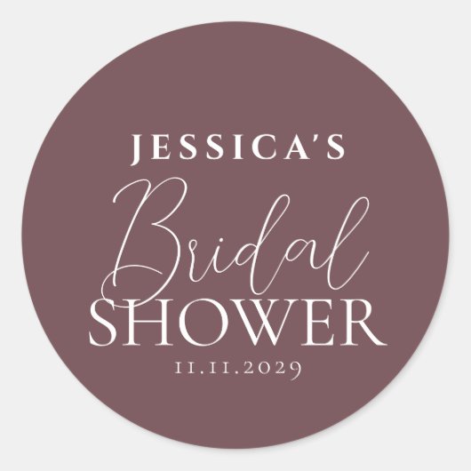 Sticker Rond Simple Élégant Calligraphié Fête de Mariage (Devant)