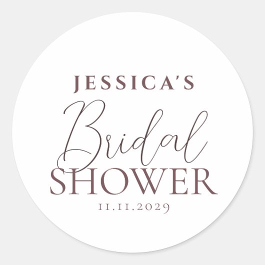 Sticker Rond Simple Élégant Calligraphie Mariage Fête (Devant)