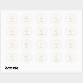 Sticker Rond Simple élégant chic Mariage de Bohême (Feuille)