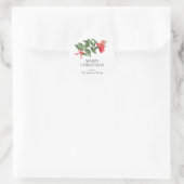 Sticker Rond Simple Elegant Christmas Watercolor Botanical (Sac)