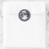 Sticker Rond Simple Elegant Enregistrer la date Mariage photo B (Sac)