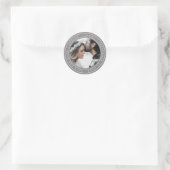 Sticker Rond Simple Elegant Enregistrer la date Mariage Photo G (Sac)