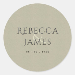 STICKER ROND SIMPLE ÉLÉGANT KRAFT GRAY TYPOGRAPHIE TEXTE SEULEM