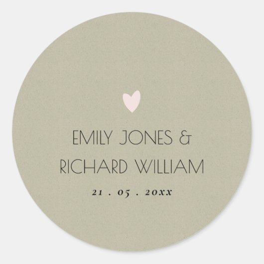 STICKER ROND SIMPLE ÉLÉGANT KRAFT TYPOGRAPHIE TEXTE SEULEMENT (Devant)