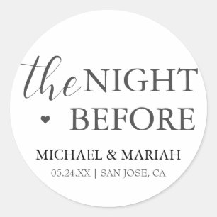 Sticker Rond Simple Élégant La Nuit Avant le Dîner de Répétitio