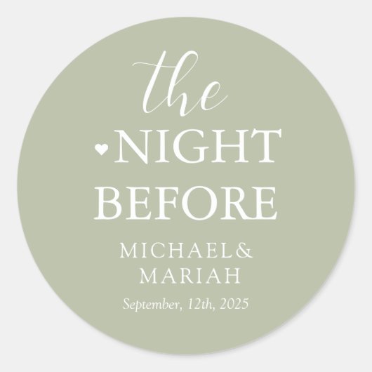 Sticker Rond Simple Élégant La Nuit Avant le Dîner de Répétitio (Devant)